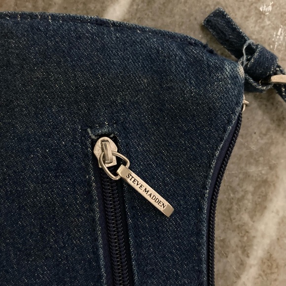 Y2K Steve Madden Small denim embroidered flowers purse handbag - Picture 8 of 16